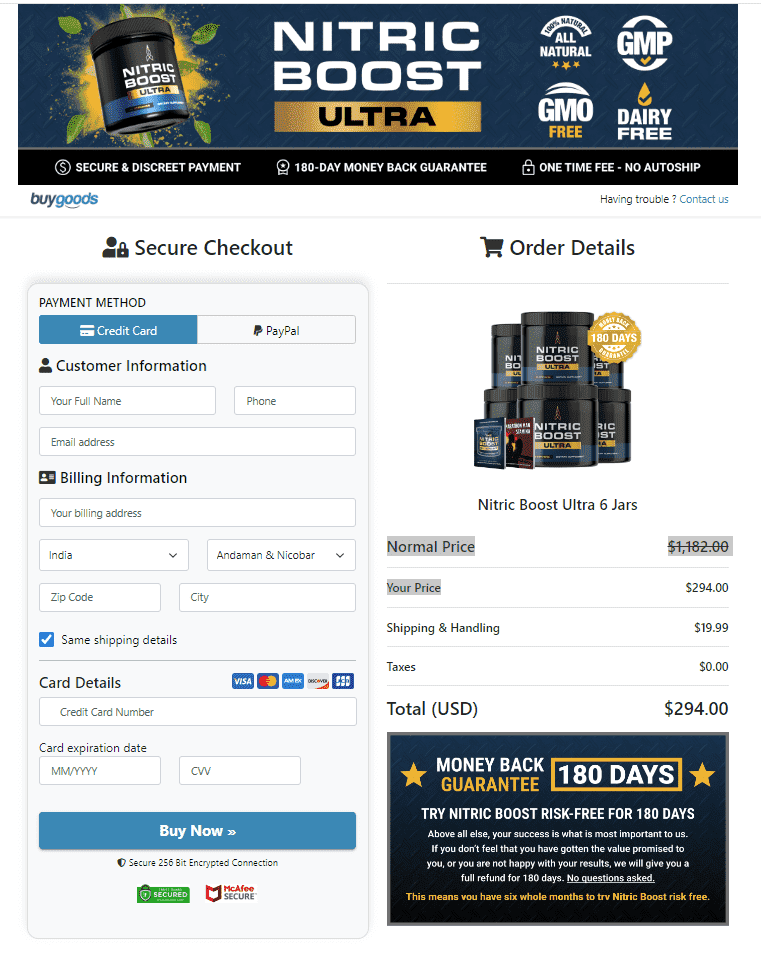 Nitric Boost Order Page